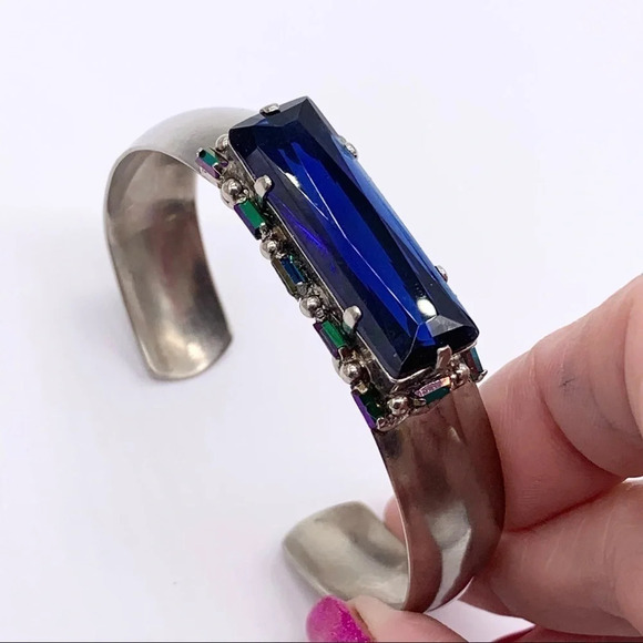 Sorrelli Royal Blue Crystal Cuff Bracelet - Picture 2 of 10
